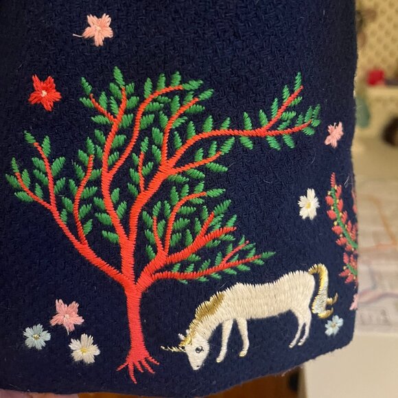 Mini Boden Wool Blend Embroidered Girl's Coat - Size 5-6 - Picture 3 of 7